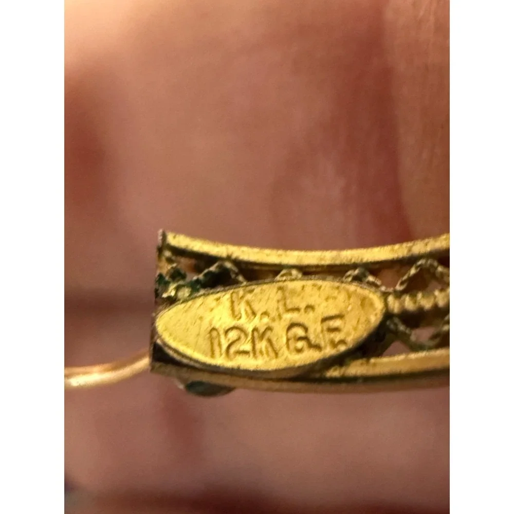 Vintage Gold Filled‎ Hoop Earrings Signed KL